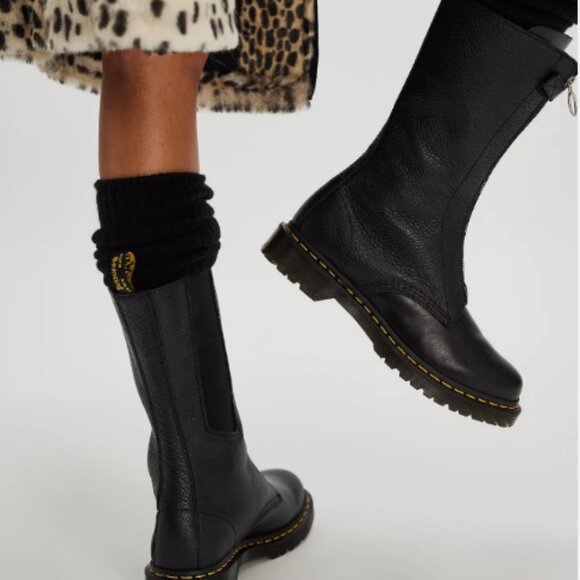 DR. MARTENS 1B99 FRONT ZIP MID CALF LEATHER BOOTS MSRP$270 Comfy & Stylish - Picture 4 of 16